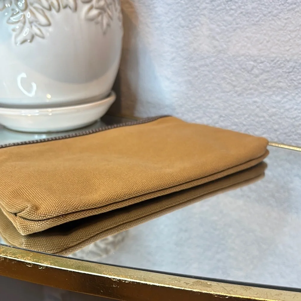 Stylish Tan‎ Clutch with Floral Design
